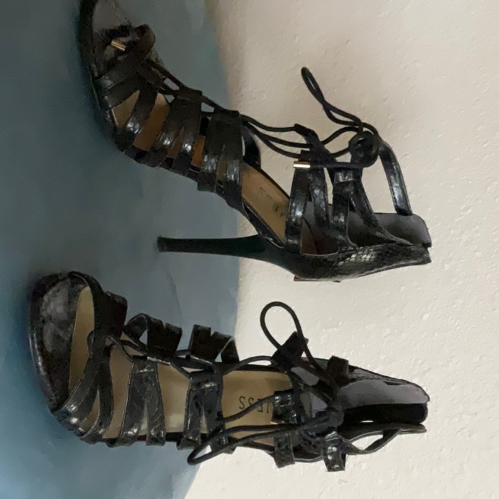 Guess Lace Up Snake Print Sandals